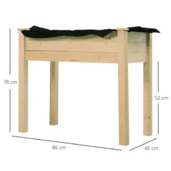 Outsunny Garden Wooden Planter Flower Raised Bed Herb Grow Box Container -Garden Tools Shop 308632 3