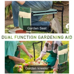 Outsunny Garden Kneeler Foldable Seat Bench Eva Foam Pad With Tool Bag Pouch -Garden Tools Shop 308650 4