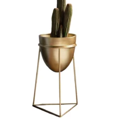 Battersea Metal Planter Gold 380x340x610Mm