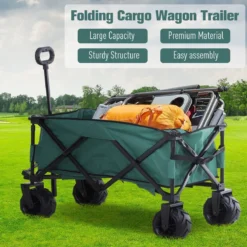 Outsunny Outdoor Folding Cargo Cart W/ Telescopic Handle -Garden Tools Shop 309294 6