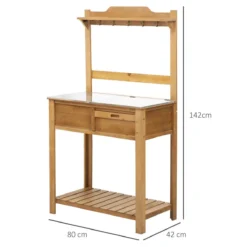 Outsunny Wooden Garden Potting Table/Workstation -Garden Tools Shop 309301 3