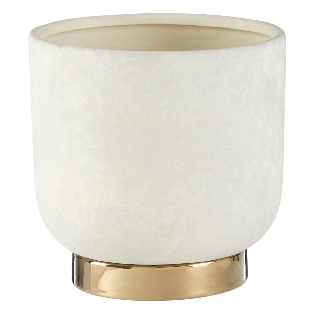 Interiors By Ph Small Ceramic Planter White With Gold Base 2 Interiors By Ph Small Ceramic Planter White With Gold Base - Image 2