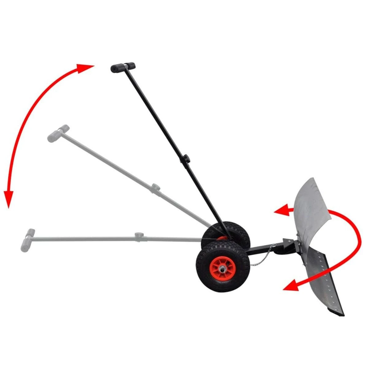 Vidaxl Manual Snow Shovel With Wheels 2 Vidaxl Manual Snow Shovel With Wheels - Image 2