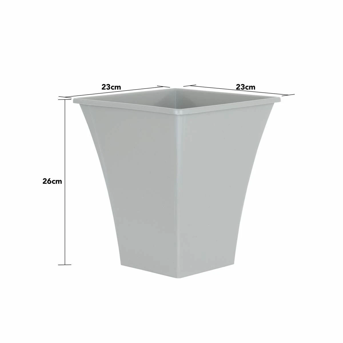Wham Set 4 Metallic 23cm Square Planter Upcycle Grey 3 Wham Set 4 Metallic 23cm Square Planter Upcycle Grey - Image 3