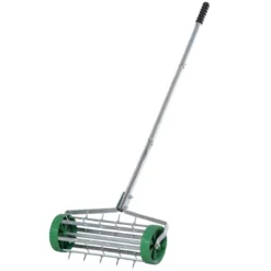 Outsunny Lawn Aerator Outdoor Grass Care Heavy Duty Garden Roller Manual Handle