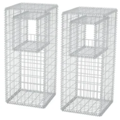 Vidaxl Gabion Basket Posts/Planters 2 Pcs Steel 50X50X120 Cm