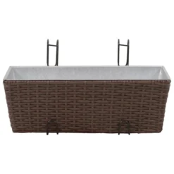 VidaXL Balcony Trapezoid Rattan Planter Set 50 Cm 2 Pcs Brown -Garden Tools Shop 339057 3