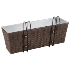 VidaXL Balcony Trapezoid Rattan Planter Set 50 Cm 2 Pcs Brown -Garden Tools Shop 339057 4