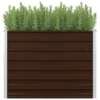 Vidaxl Raised Garden Bed Brown 100x100x77cm Galvanised Steel