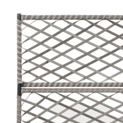 Vidaxl Trellis Raised Bed With 3 Pots 83x30x130cm Poly Rattan Grey -Garden Tools Shop 339796 5
