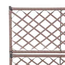Vidaxl Trellis Raised Bed With 2 Pots 58x30x107cm Poly Rattan Brown -Garden Tools Shop 339797 5