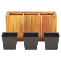 Vidaxl Garden Raised Bed With 3 Pots Solid Acacia Wood -Garden Tools Shop 340104 3