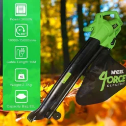Mylek 3000W Garden Leaf Blower And Vacuum - Green & Black -Garden Tools Shop 344653 4
