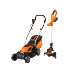 Yard Force 40V 32Cm Cordless Lawnmower & Cordless Grass Trimmer With One Lithium-ion Battery & Quick Charger