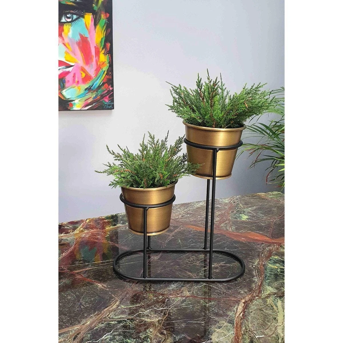 Rozi Gold 2 In 1 Succulent Plant Pot 2 Rozi Gold 2 In 1 Succulent Plant Pot - Image 2