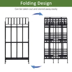 Outsunny Retro Metal 3-Tier Garden Plant Herb Stand 13 Outsunny Retro Metal 3-Tier Garden Plant Herb Stand -Garden Tools Shop 369006 5