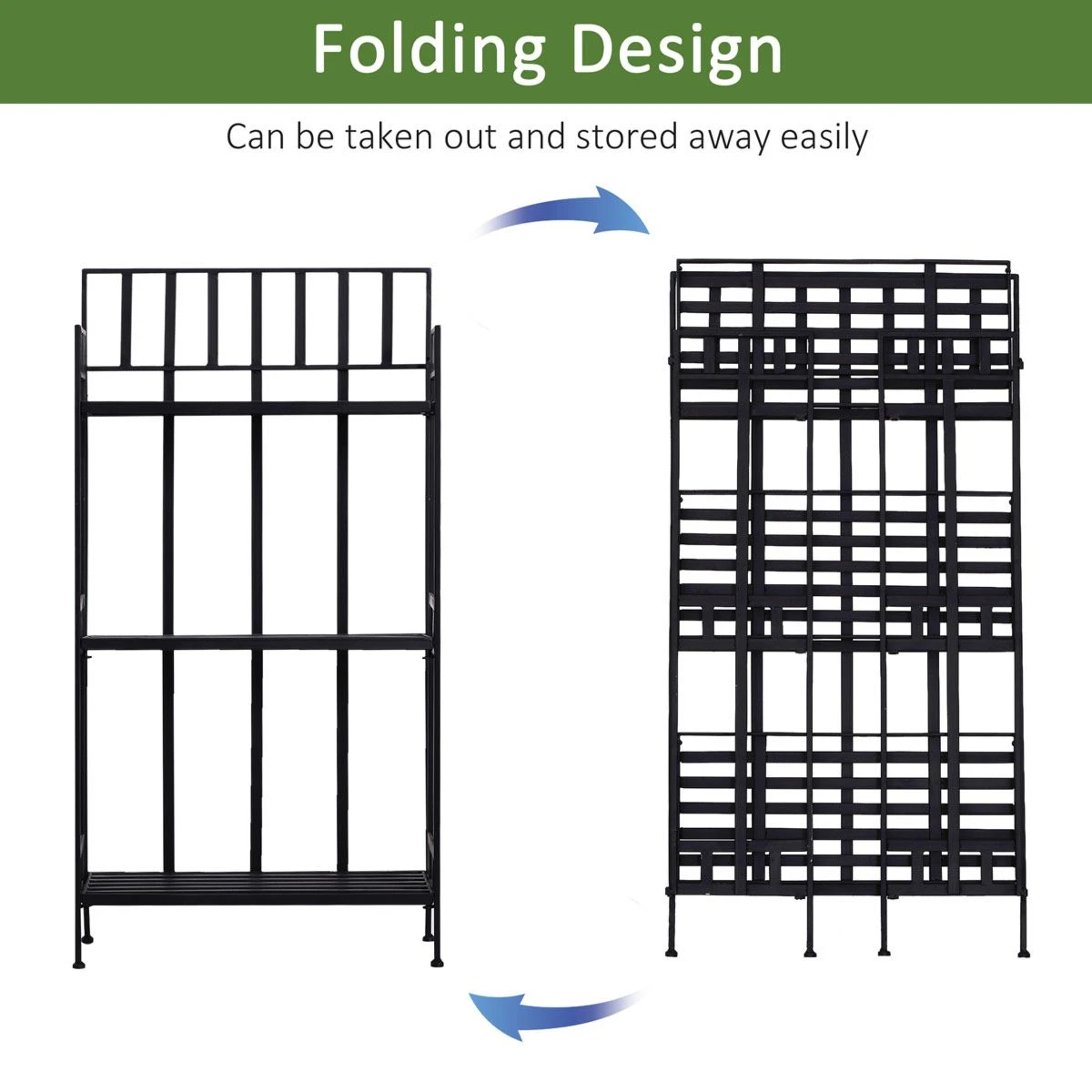 Outsunny Retro Metal 3-Tier Garden Plant Herb Stand 5 Outsunny Retro Metal 3-Tier Garden Plant Herb Stand - Image 5