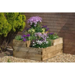 Forest Garden Caledonian Tiered Raised Bed With Base 90 X 90cm