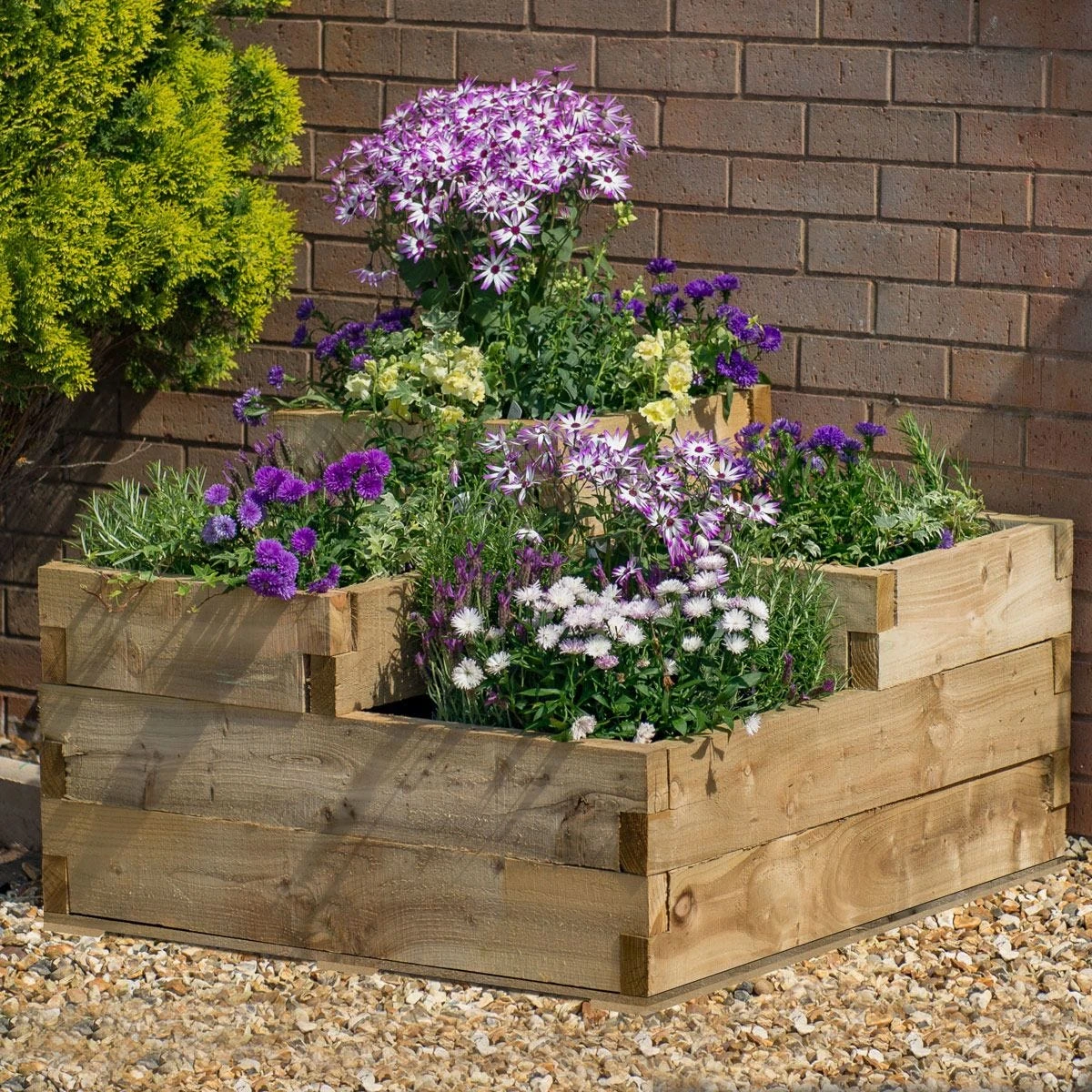 Forest Garden Caledonian Tiered Raised Bed With Base 90 X 90cm 2 Forest Garden Caledonian Tiered Raised Bed With Base 90 X 90cm - Image 2