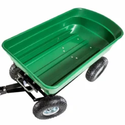 Tectake Garden Trolley With Pneumatic Tyres And Tiltable Bed (300Kg Load Capacity) Green