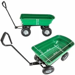 Tectake Garden Trolley With Pneumatic Tyres And Tiltable Bed (300Kg Load Capacity) Green -Garden Tools Shop 373575 6