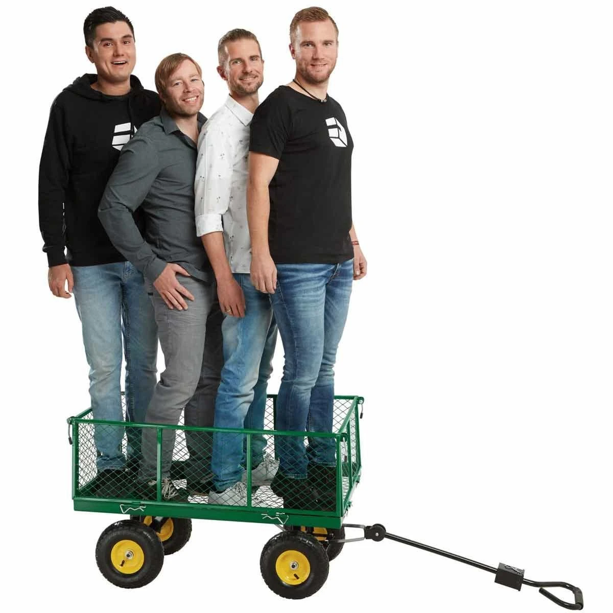Tectake Garden Trolley With Inner Lining Max. 550Kg Green 5 Tectake Garden Trolley With Inner Lining Max. 550Kg Green - Image 5