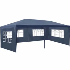 Tectake Gazebo 6X3M With 5 Side Panels Blue -Garden Tools Shop 373665 3