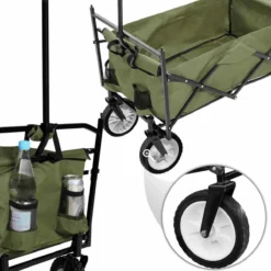 Tectake Garden Trolley With Roof Foldable Incl. Carry Bag Green -Garden Tools Shop 373677 4