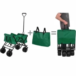 Tectake Foldable Garden Trolley With Wide Tires (80Kg Max Load) Green 11 Tectake Foldable Garden Trolley With Wide Tires (80Kg Max Load) Green -Garden Tools Shop 373728 4