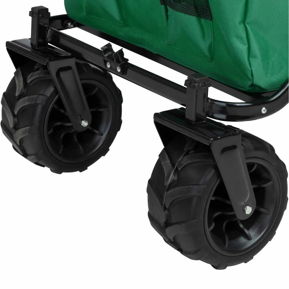 Tectake Foldable Garden Trolley With Wide Tires (80Kg Max Load) Green 5 Tectake Foldable Garden Trolley With Wide Tires (80Kg Max Load) Green - Image 5