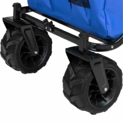 Tectake Foldable Garden Trolley With Wide Tires (80Kg Max Load) Blue -Garden Tools Shop 373730 5