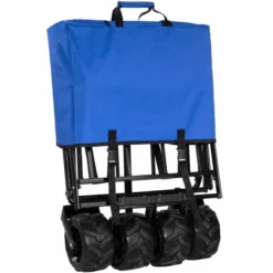 Tectake Foldable Garden Trolley With Wide Tires (80Kg Max Load) Blue -Garden Tools Shop 373730 8