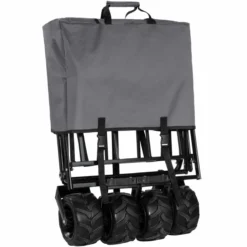 Tectake Foldable Garden Trolley With Wide Tires (80Kg Max Load) Grey -Garden Tools Shop 373737 9
