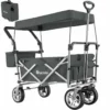 Tectake Foldable Garden Trolley With Carry Bag Grey