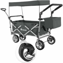 Tectake Foldable Garden Trolley With Carry Bag Grey -Garden Tools Shop 373798 3