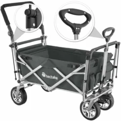 Tectake Foldable Garden Trolley With Carry Bag Grey -Garden Tools Shop 373798 6