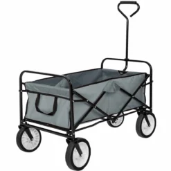 Tectake Foldable Garden Trolley With 80Kg Load Capacity Grey -Garden Tools Shop 373833 3