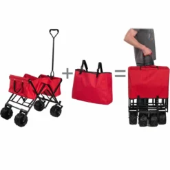 Tectake Foldable Garden Trolley With Wide Tires (80Kg Max Load) Red 12 Tectake Foldable Garden Trolley With Wide Tires (80Kg Max Load) Red -Garden Tools Shop 373956 4