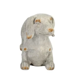 Solstice Sculptures Sausage Dog Planter 30Cm Weathered Light Stone Effect -Garden Tools Shop 375488 11