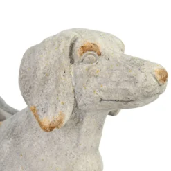 Solstice Sculptures Sausage Dog Planter 30Cm Weathered Light Stone Effect -Garden Tools Shop 375488 7