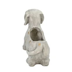 Solstice Sculptures Sausage Dog Planter 30Cm Weathered Light Stone Effect -Garden Tools Shop 375488 9