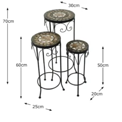 Summer Terrace Brava Round Plantstand Set Of 3 Tall -Garden Tools Shop 375515 10 1