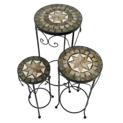 Summer Terrace Brava Round Plantstand Set Of 3 Tall -Garden Tools Shop 375515 4 1