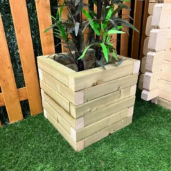 Power 2 X Square Pressure Treated Square Planters -Garden Tools Shop 398898 7