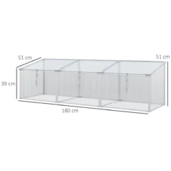 Outsunny Outdoor Greenhouse Polycarbonate Grow House 180 X 51 X 51 Cm -Garden Tools Shop 399667 3