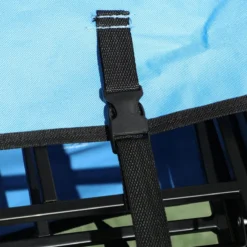 Outsunny Pull Along Cart Folding Cargo Wagon Trailer Trolley For Beach Garden Use With Telescopic Handle - Blue -Garden Tools Shop 399683 7