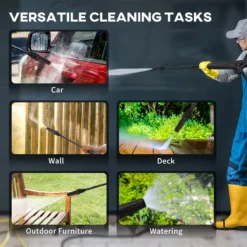 OUTSUNNY DURHAND 1800W High Pressure Washer, 150 Bar Pressure -Garden Tools Shop 399697 7