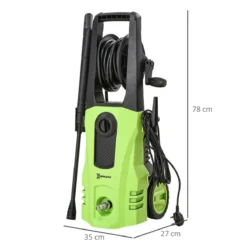 OUTSUNNY DURHAND 1800W High Pressure Washer, 150 Bar Pressure, 510 L/h Flow - Green -Garden Tools Shop 399698 3