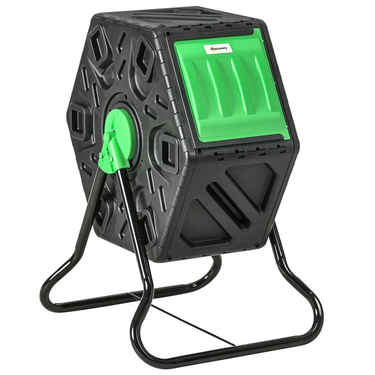 Outsunny 65L Compost Bin For Garden Rotating Compost Maker With Steel Legs And 48 Ventilation Openings 1 Outsunny 65L Compost Bin For Garden Rotating Compost Maker With Steel Legs And 48 Ventilation Openings
