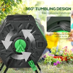 Outsunny Dual Chamber Garden Compost Bin - 130L -Garden Tools Shop 399701 5